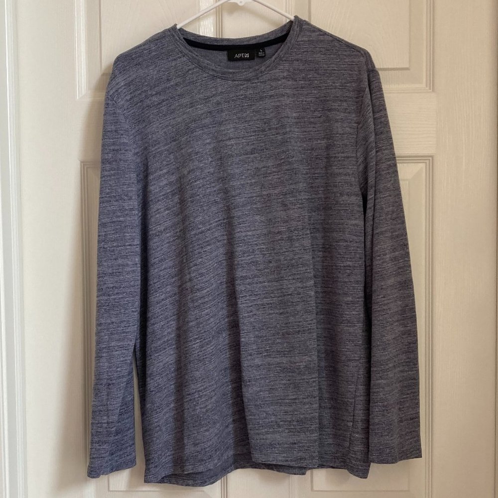 Apt. 9 Men's Long Sleeve Heather Gray T-Shirt -Large